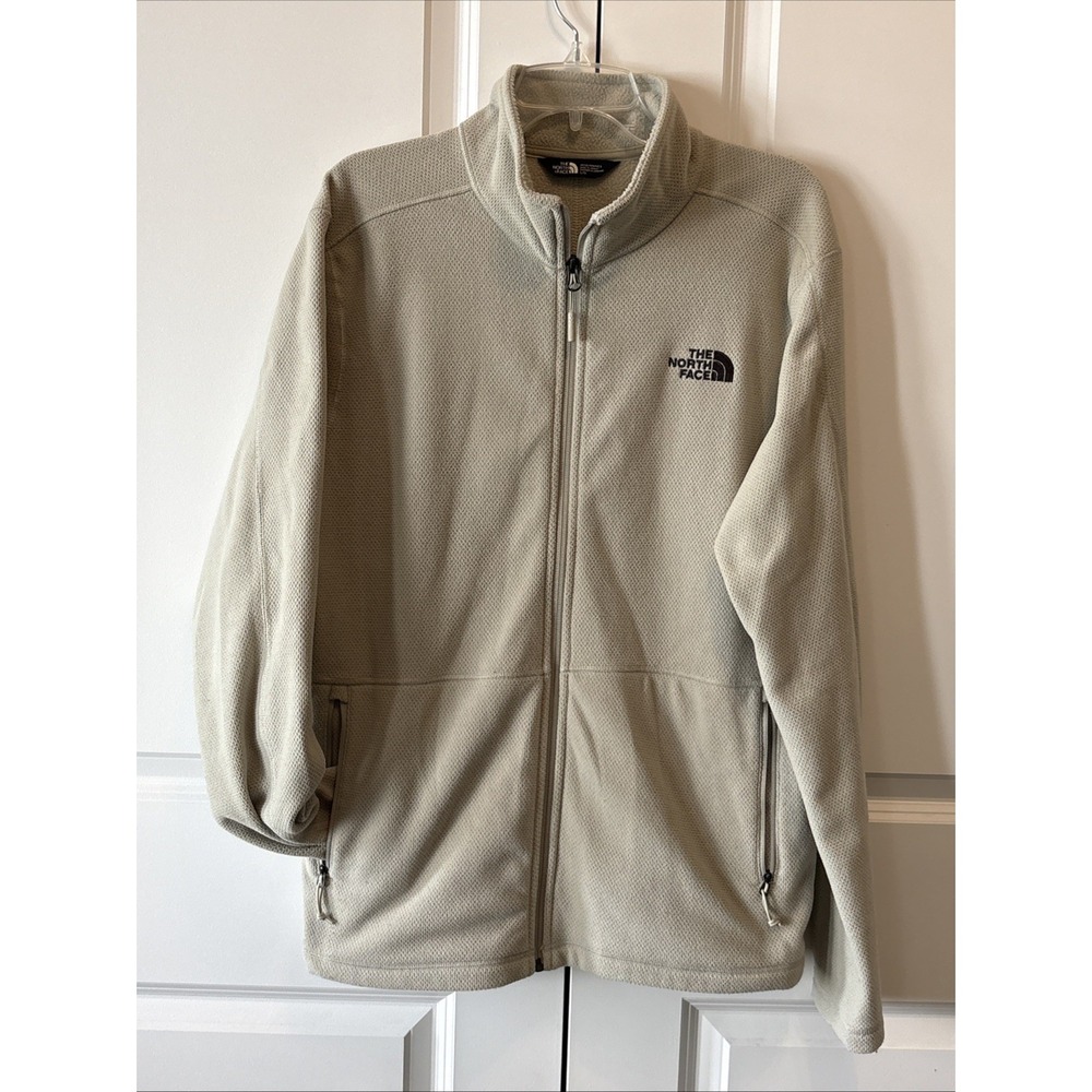 The North Face Mens Textured Cap Rock Full Zip Fleece Jacket Gray L NF0A49AF